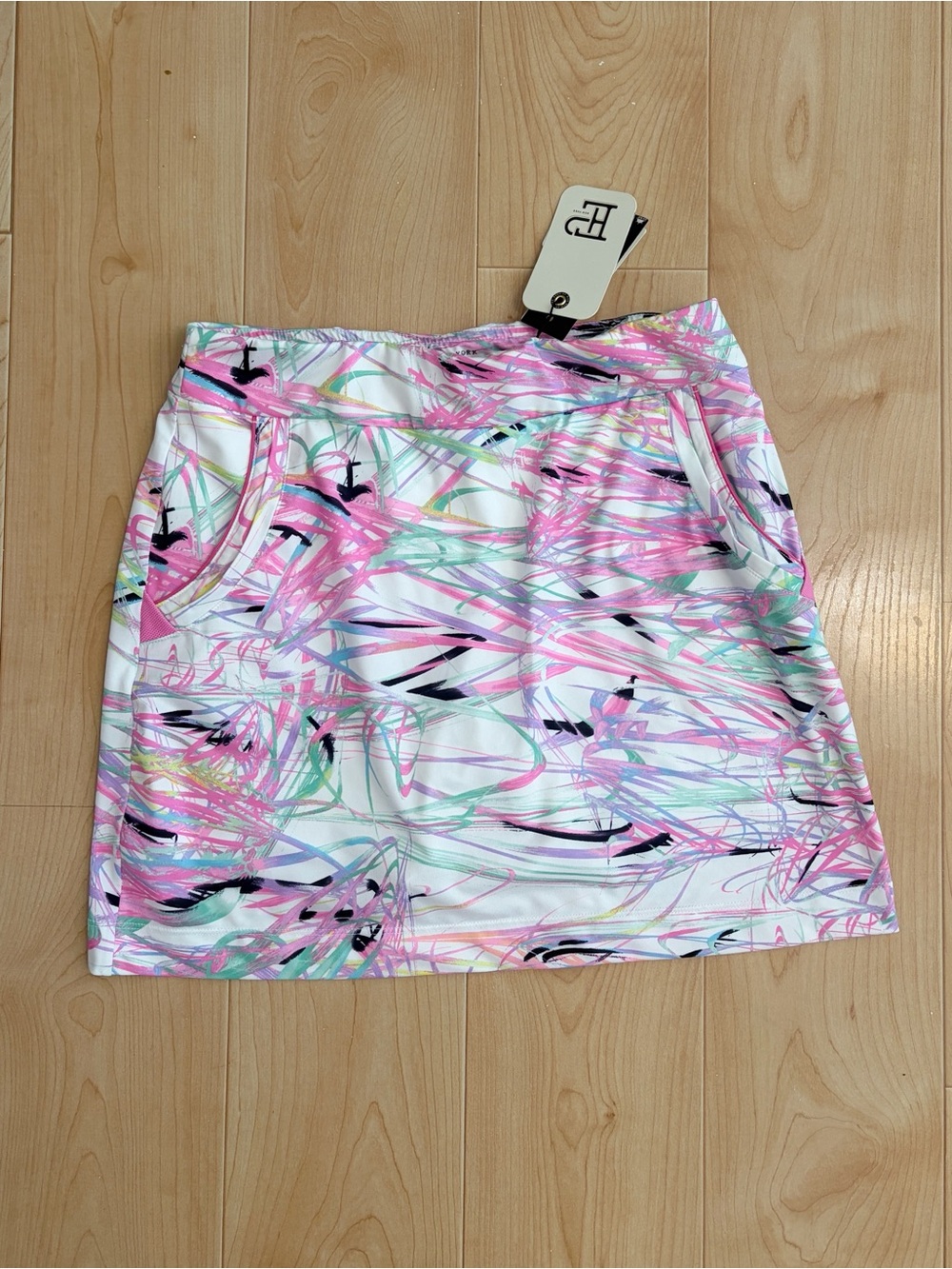 EPNY Multicolor Abstract Print Women's Skirt With Built In Shorts. NWT